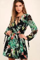 Adelyn Rae Night On The Water Black Floral Print Dress