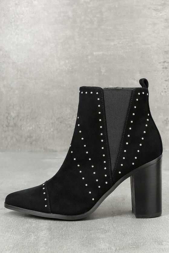 Kensie | Delanie Black Suede Leather Studded Ankle Booties | Size 5 | Lulus