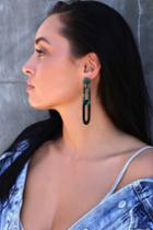 Janah Dark Green Acetate Earrings | Lulus