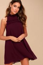Ali & Jay | Dancing Machine Plum Purple Swing Dress | Size X-small | 100% Polyester | Lulus