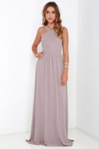 Lulus Air Of Romance Taupe Maxi Dress