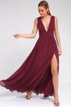 Heavenly Hues Burgundy Maxi Dress | Lulus