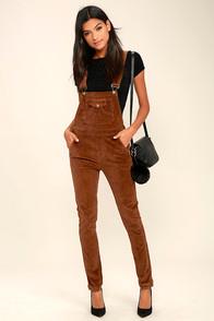 American Bazi School's Out Brown Corduroy Overalls