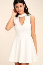 Lulus | Loving You Is Easy White Skater Dress | Size X-small | 100% Polyester