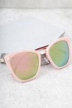 Lulus Style For Miles Pink And Green Mirrored Sunglasses