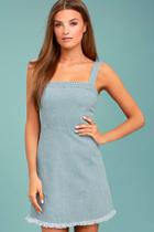 Lulus Another Day Of Sun Light Wash Denim Dress