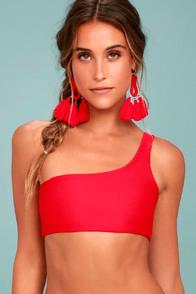 Kaohs Swim Becky Red One Shoulder Bikini Top