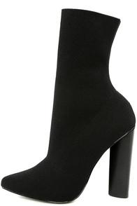Steve Madden Capitol Black Knit Mid-calf High Heel Boots