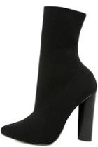 Steve Madden Capitol Black Knit Mid-calf High Heel Boots