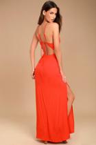 Astr The Label Petra Red Lace Maxi Dress