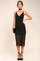 C/meo Presence Black Sleeveless Midi Dress