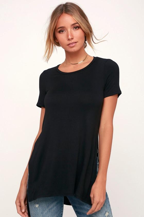 Liv Black Long Tee | Lulus