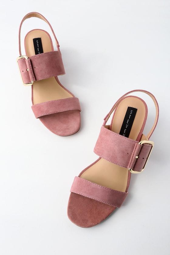 Steven Fond Rose Genuine Suede Leather High Heel Sandal Heels | Lulus