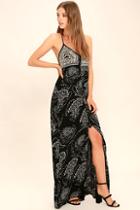 O'neill Anissa Black Print Maxi Dress