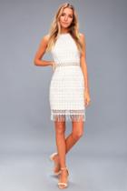 Kenna White Crochet Lace Sleeveless Bodycon Dress | Lulus