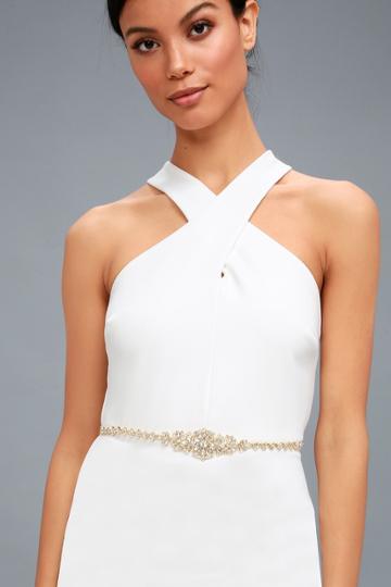 Promise Me Forever Gold Rhinestone Belt | Lulus