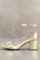 Lulus | Harper Gold Ankle Strap Heels