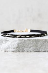 Vanessa Mooney Benji Black Beaded Choker Necklace