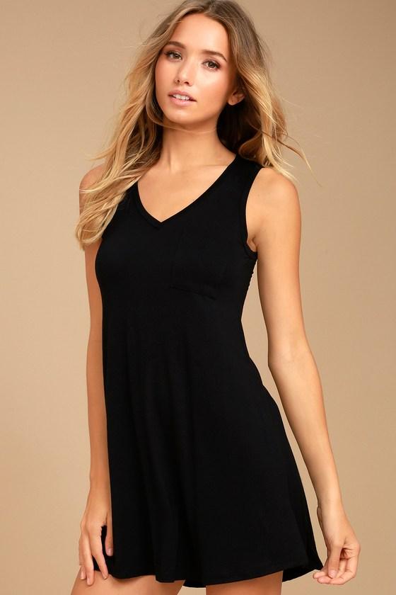 Casually Cool Black Swing Dress | Lulus