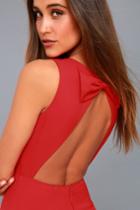 Lulus | Be Mine Red Open Back Midi Dress