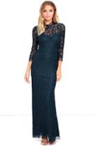 Lulus More Than Love Navy Blue Lace Maxi Dress
