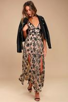 Somedays Lovin' Dusk Black And Nude Embroidered Maxi Dress