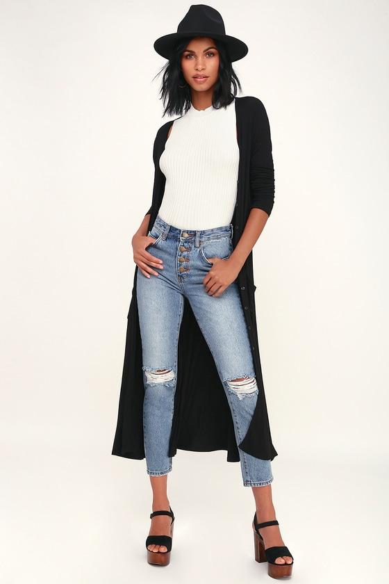 Billabong Button Cheeky Light Wash High-waisted Distressed Jeans | Lulus