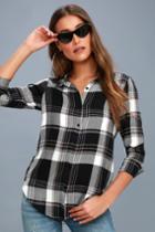 Plaid With My Heart Black And White Plaid Button-up Top | Lulus