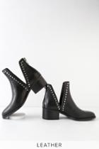 Steve Madden Conquest Black Studded Leather Ankle Booties | Lulus