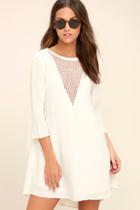 Amuse Society Good Vibes Ivory Lace Dress