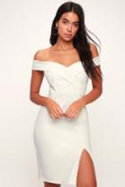 Classic Glam White Off-the-shoulder Bodycon Dress | Lulus