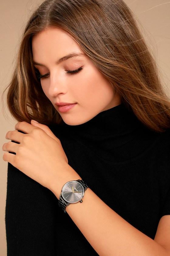 Nixon | Kensington Gunmetal, Silver, And Gold Watch | Lulus