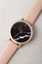 Lulus In The Present Beige And Black Marble Watch