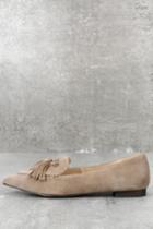Sole Society Hadlee Taupe Suede Leather Loafers | Lulus