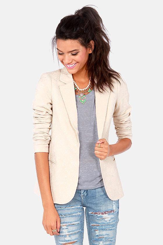 Refined-ers Keepers Embroidered Blush Blazer