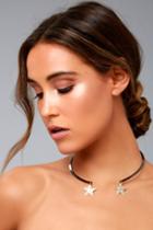Lulus | Trip To The Stars Gold And Gunmetal Collar Necklace | Grey