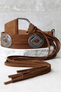 Lulus Tundra Silver And Tan Fringe Belt