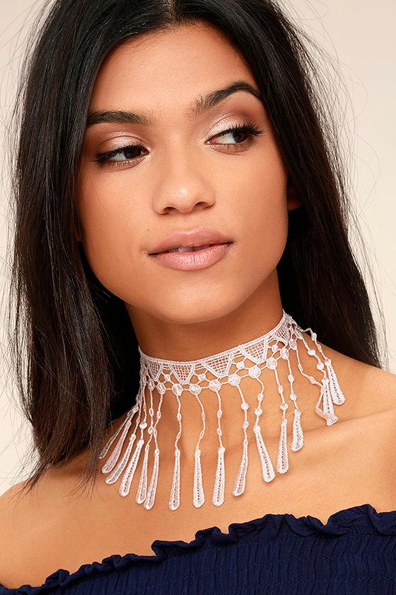 Natalie B Jewelry | Natalie B Irina Blush Pink Lace Choker Necklace | Lulus