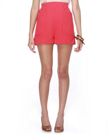 Mod-ulation High Waisted Red Shorts