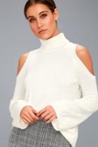 Lulus | Spoiler Alert White Turtleneck Sweater