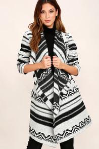 Jack By Bb Dakota Basin Black And White Print Coat