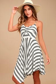 Olive & Oak Angela Black And White Striped Dress
