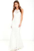 Lulus | Live Forever Ivory Lace Maxi Dress | Size X-small | White | 100% Polyester