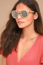 Yhf Los Angeles | Jessica Cream And Silver Mirrored Sunglasses | Beige | Lulus