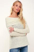 Bb Dakota Be There In Ten Light Heather Grey Cowl Neck Sweater | Lulus