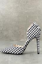 Qupid | Alessa Black And White Gingham D'orsay Pumps | Lulus