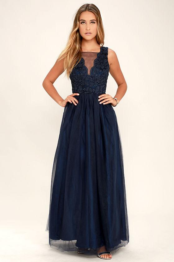 Could Have Danced All Night Navy Blue Maxi Dress | Lulus