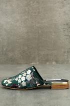 Steve Madden Snapp Multi Velvet Embroidered Mules