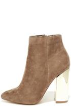 X2b Ashton Taupe Suede Ankle Booties