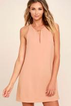 Lulus Near Or Bar Blush Shift Dress